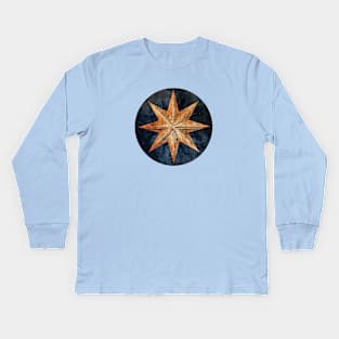 Star of Night - Nautical Compass Star Kids Long Sleeve T-Shirt